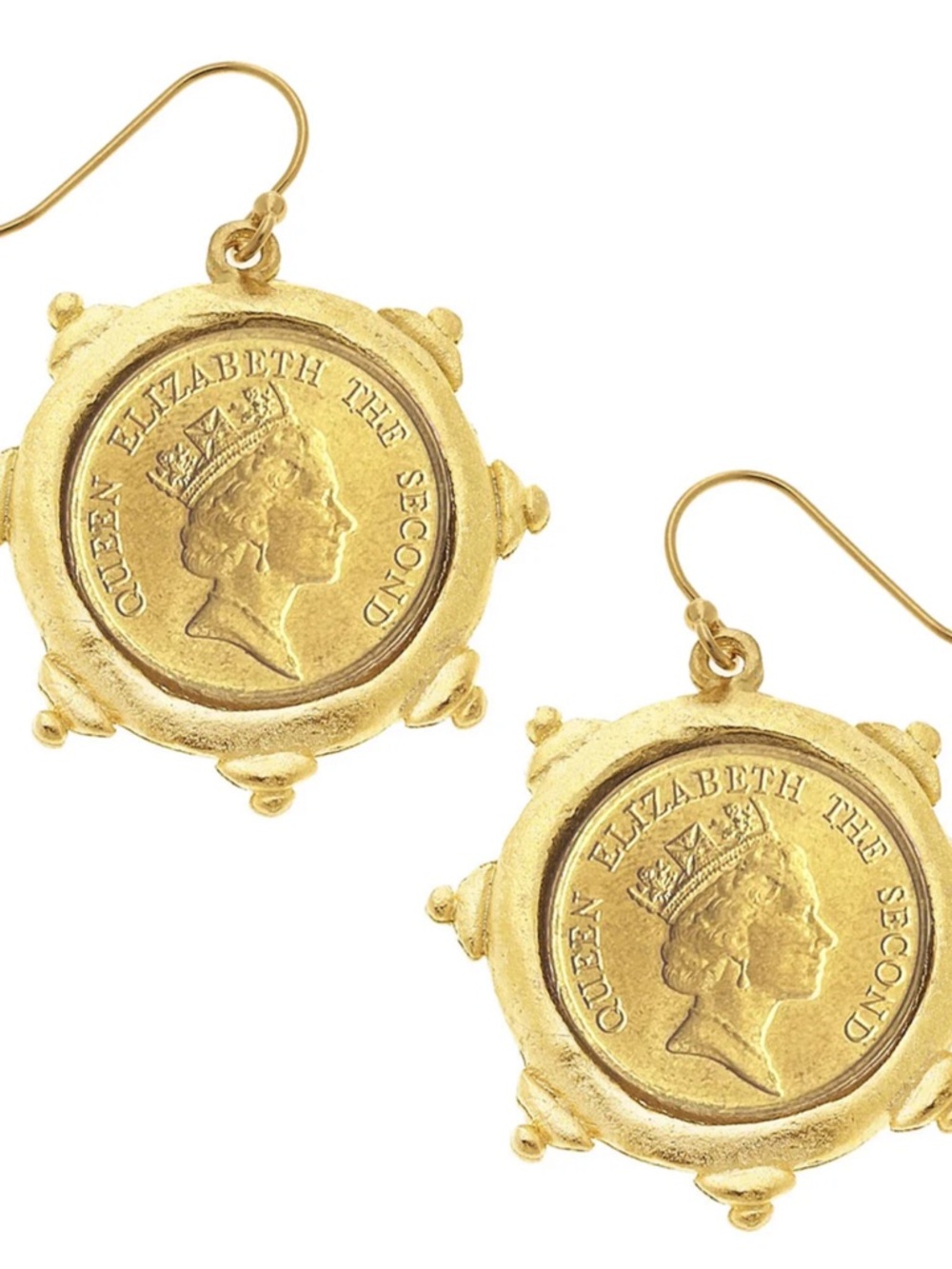 Authentic Susan Shaw Gold Coin Drop Earrings - Women Jewelry